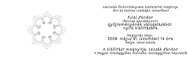 Meghívó Pulai Sándor kiállítására