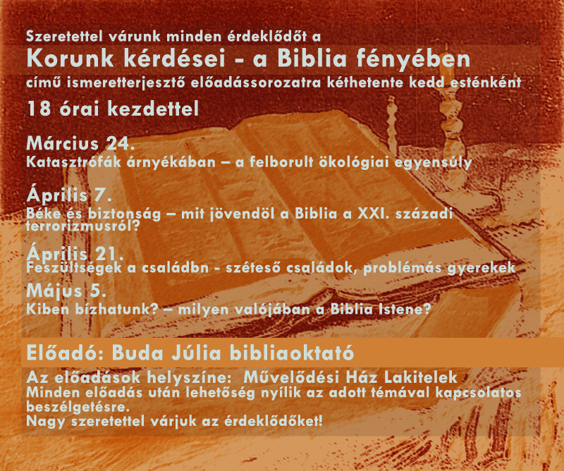 Korunk kérdései a biblia fényében