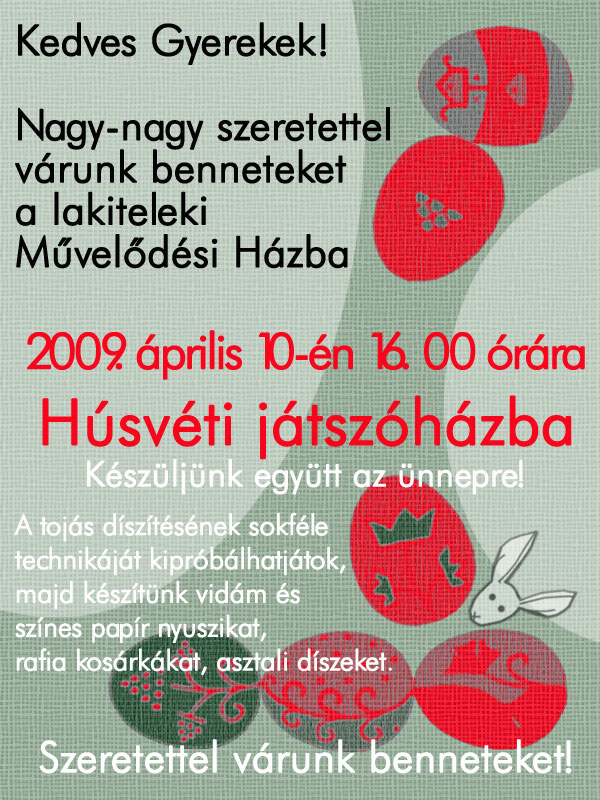 Húsvéti játszóház a művelődési házban