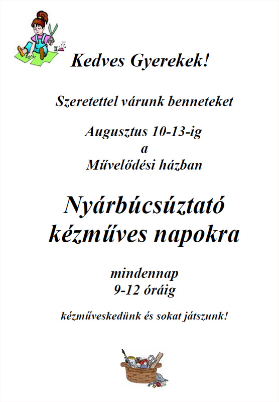 Nyárbúcsúztató kézműves napok