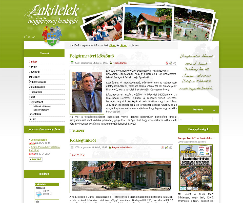 Korszerűsödött a Lakitelek honlap