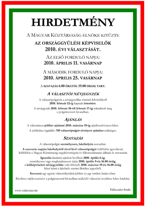 Országgyűlési választások 2010 Országgyűlési választások 2010
