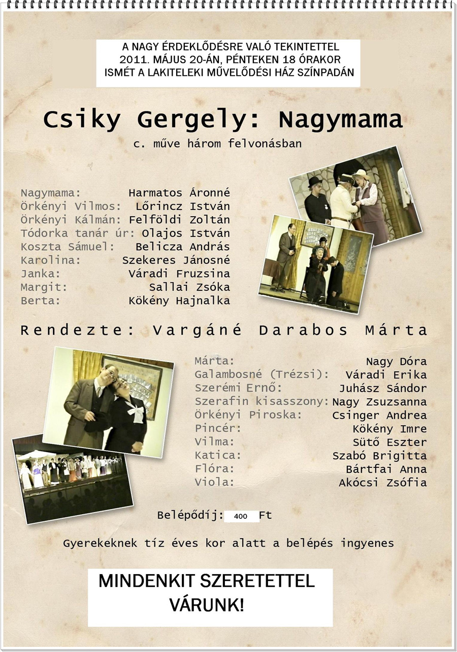 Közkívánatra újból Nagymama