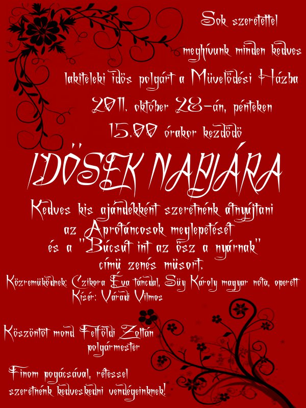 Meghívő Idősek Napjára