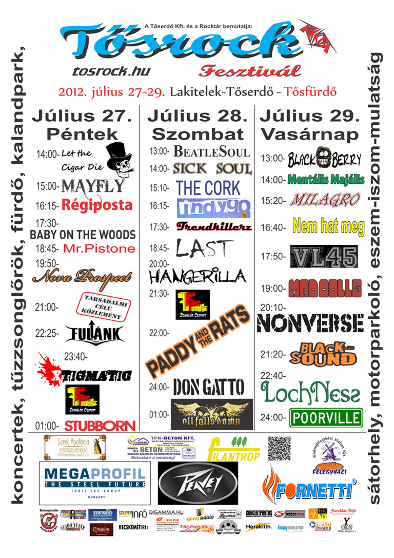 Holnap indul a Tősrock fesztivál a Tősfürdőben!