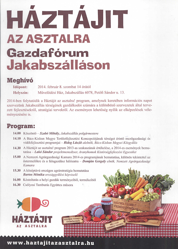 Háztájit az asztalra!