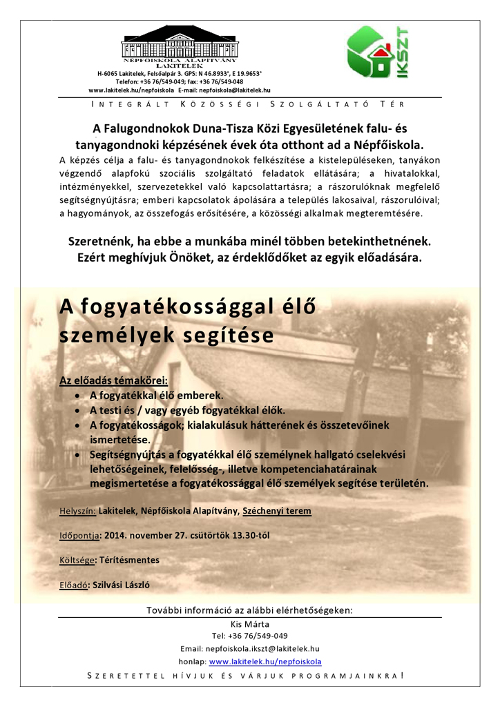 Fogyatékossággal élő személyek segítése