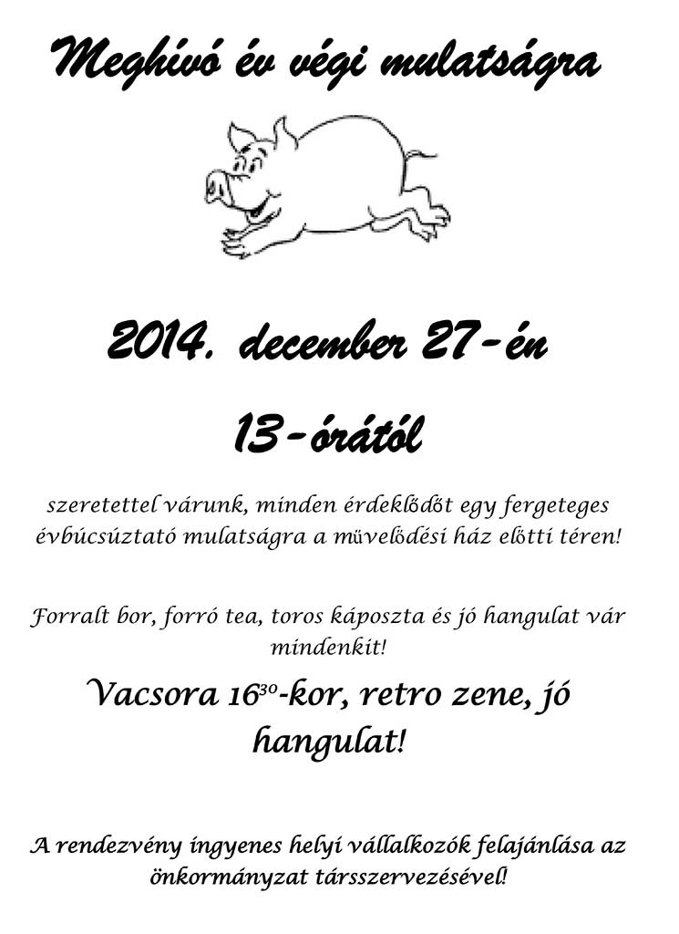 Meghívó év végi mulatságra