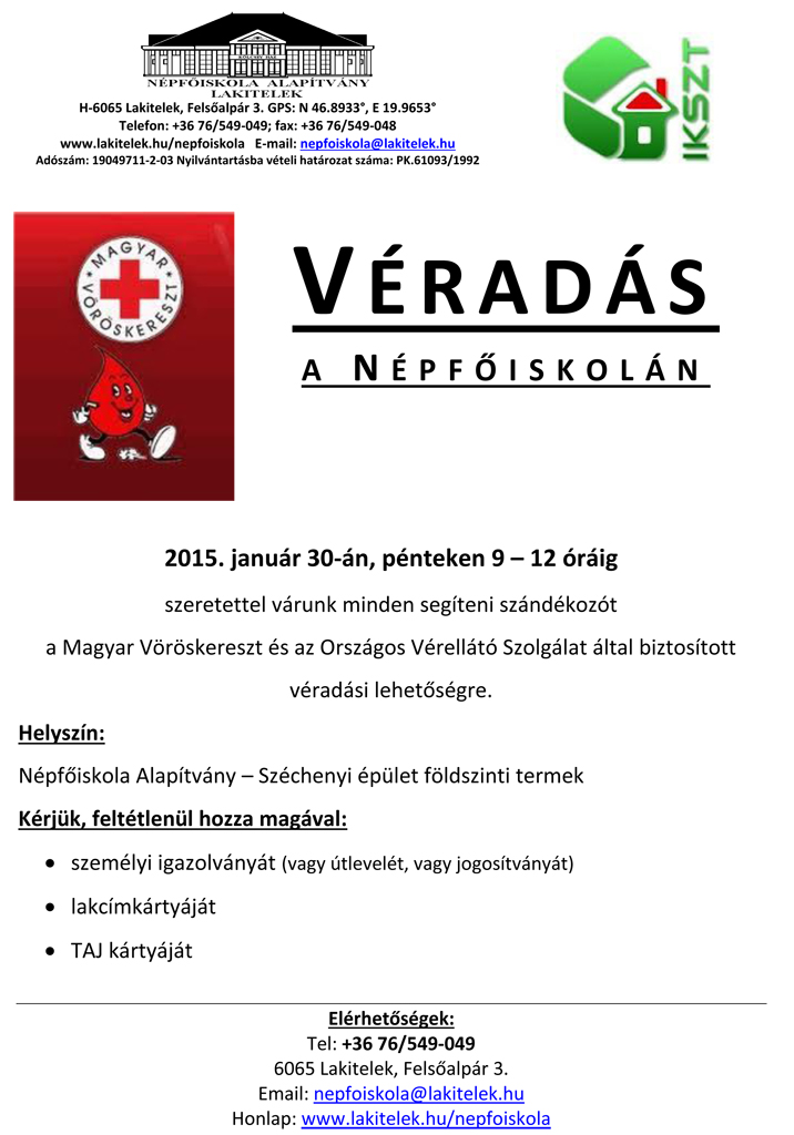 Véradás a Népfőiskolán
