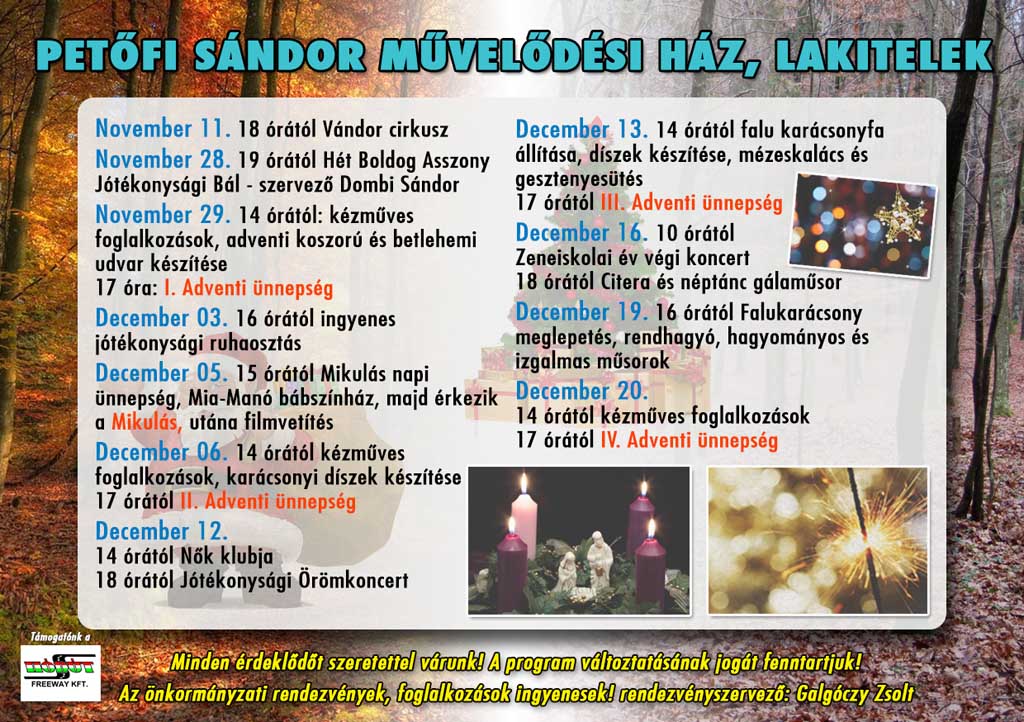 Programok a Művelődési Házban
