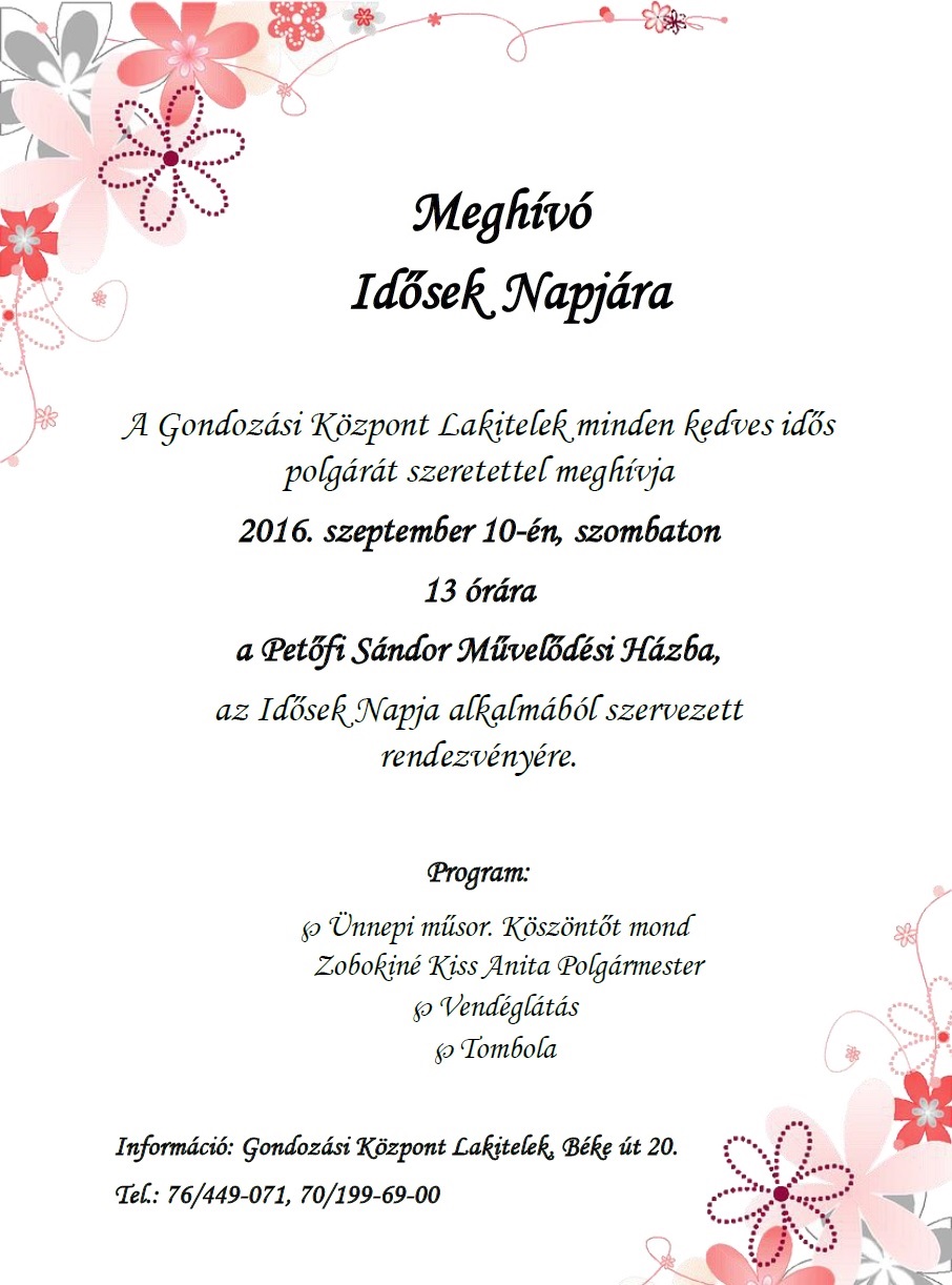 meghivo idosek napjara