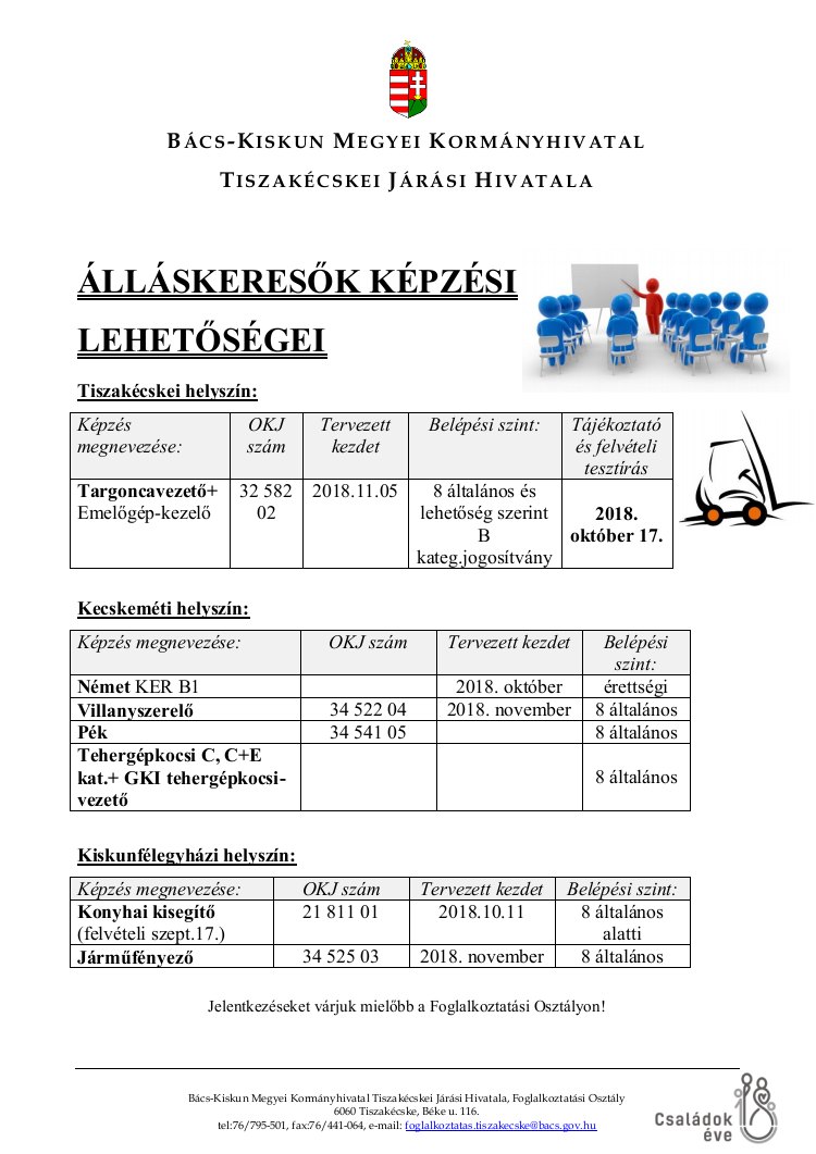 Allaskeresok kepzesi lehetosegei