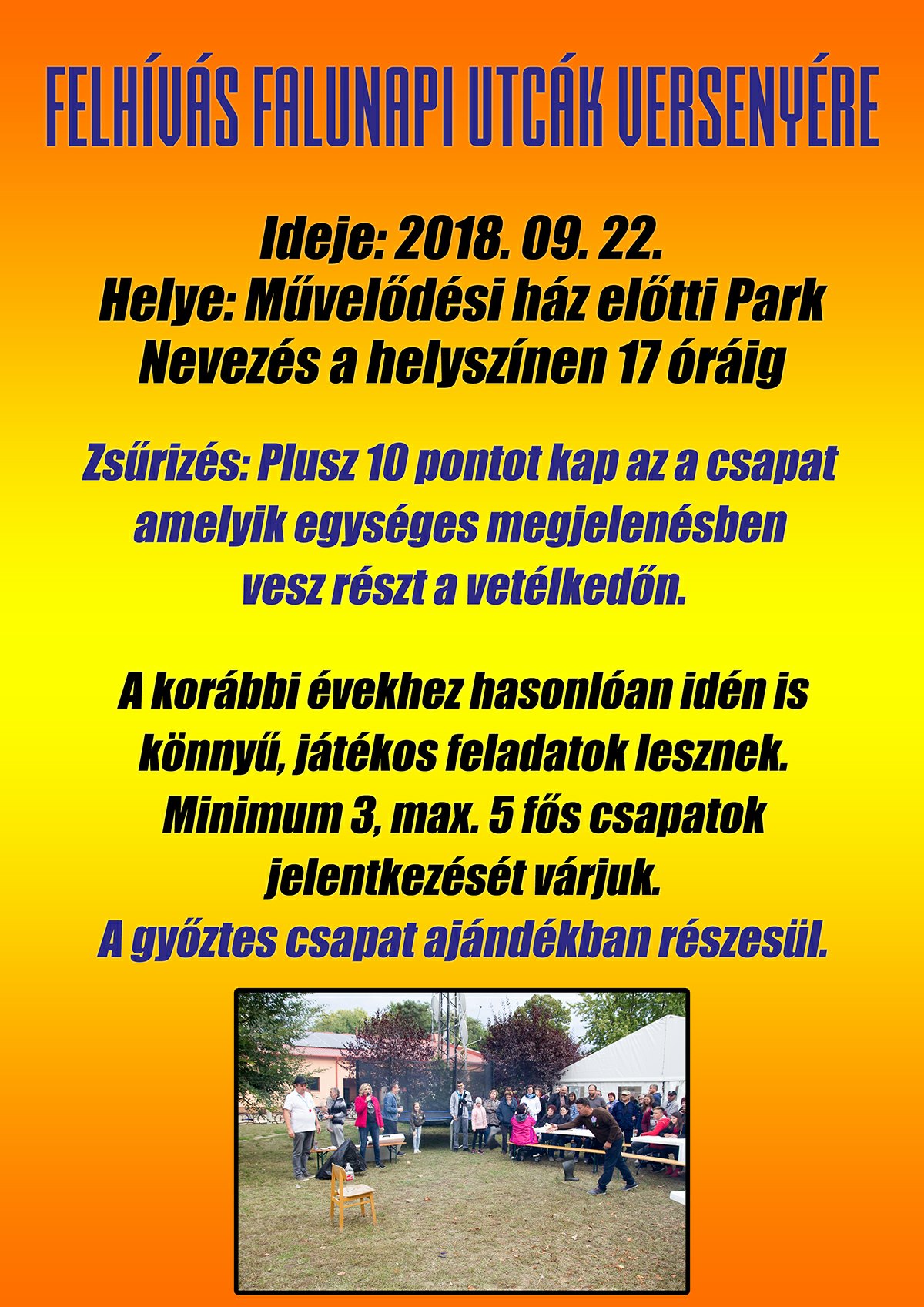 felhivas utcak versenye