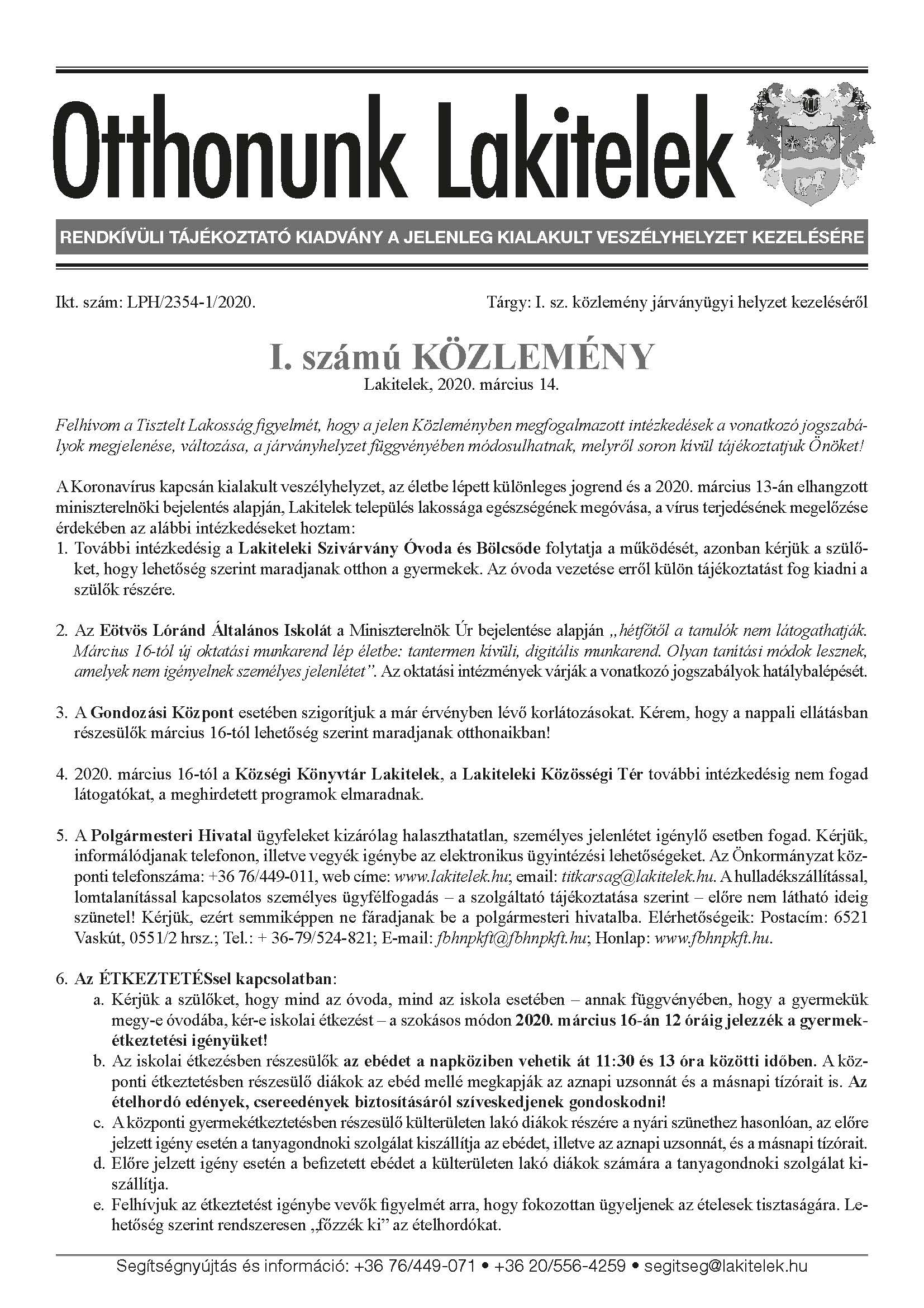 Otthonunk Lakitelek rendkívüli száma