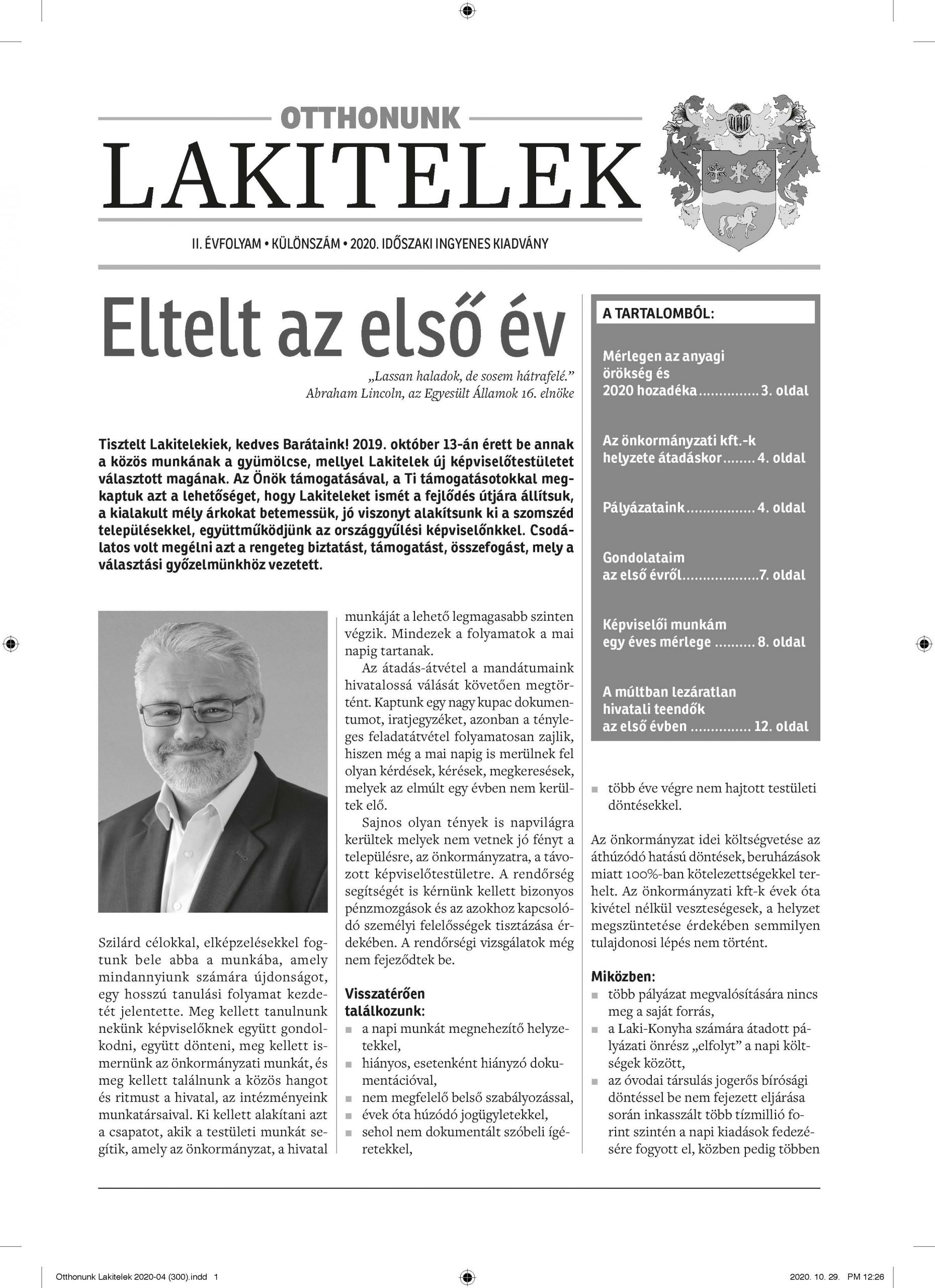 Otthonunk Lakitelek újság őszi különszáma