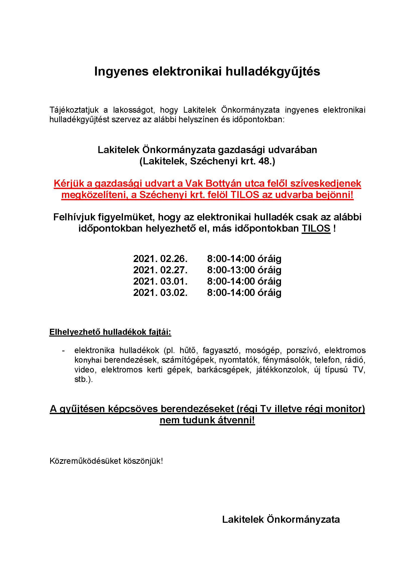 Ingyenes elektronikai hulladékgyűjtés