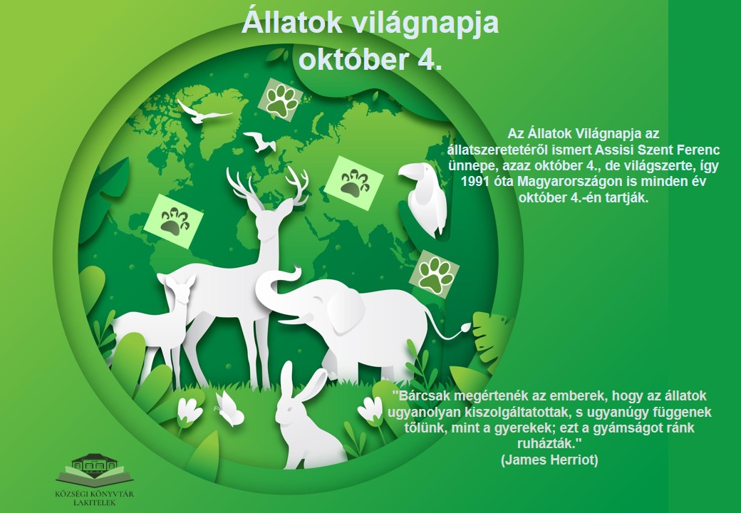 Állatok világnapja - október 4.