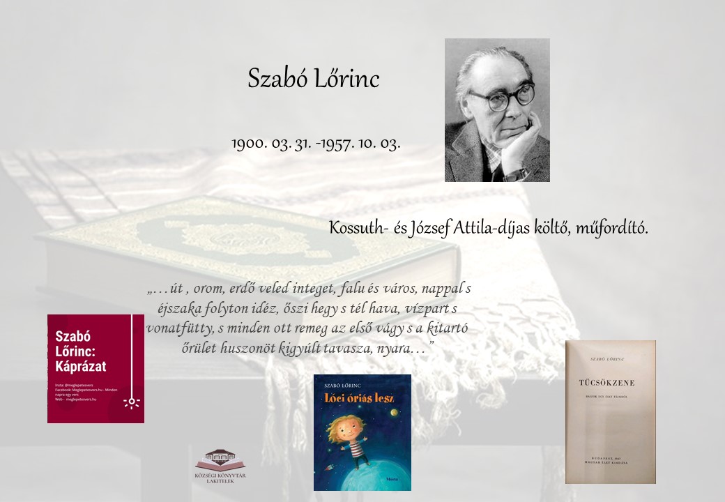 Szabó Lőrinc 122 éve született