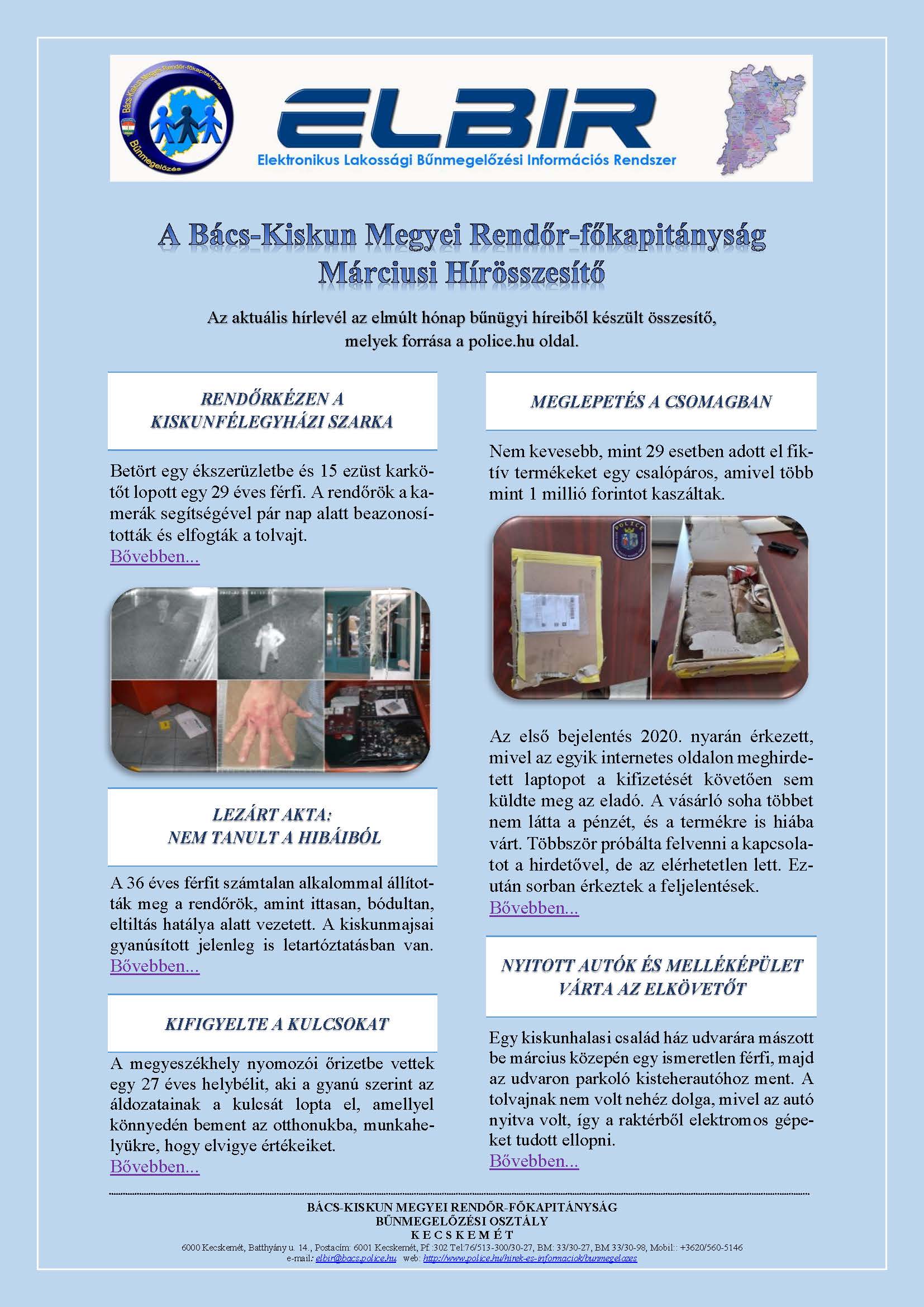 ELBIR rendszer hírei