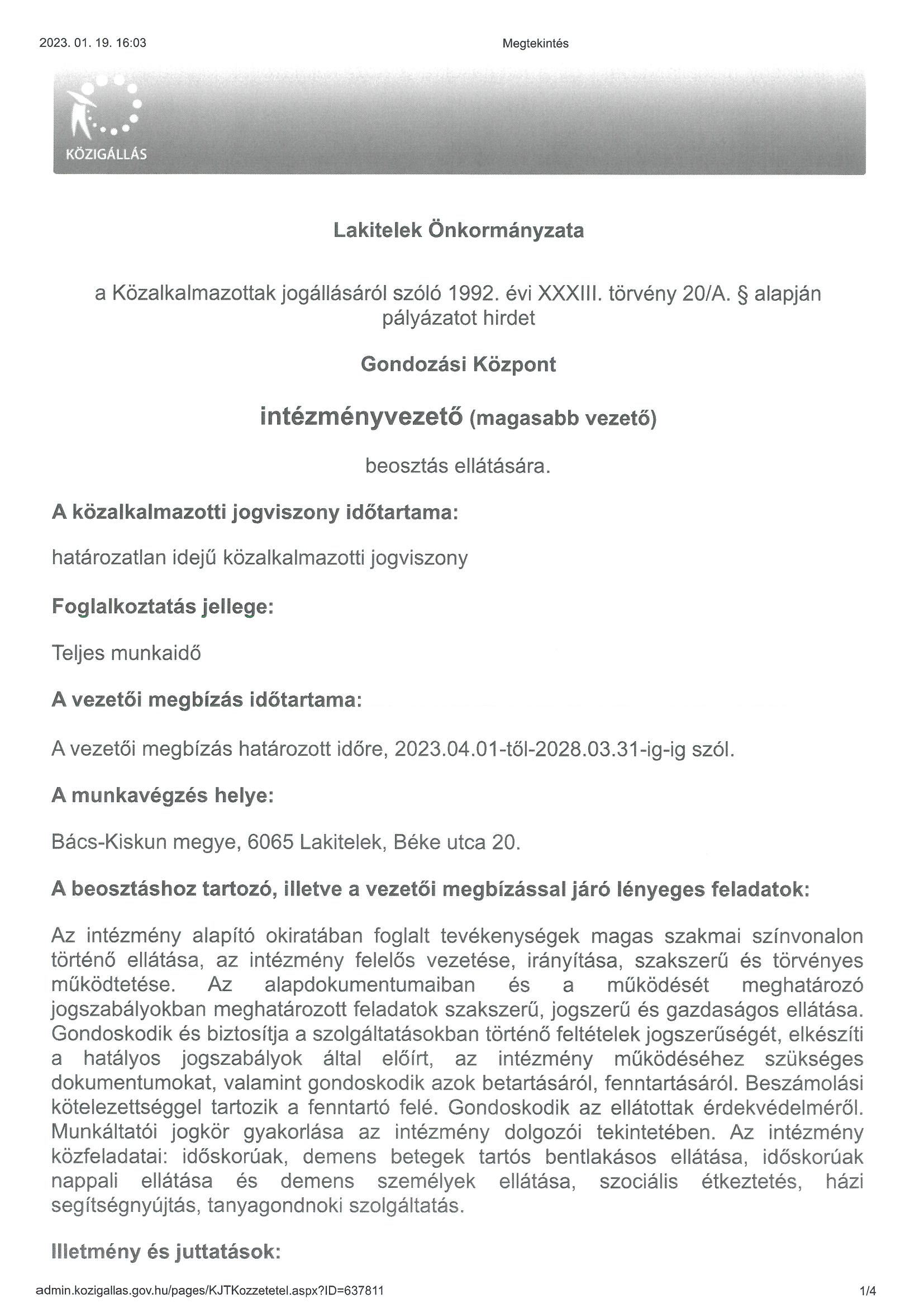 palyazat gondozasi kozpontvezeto 2023