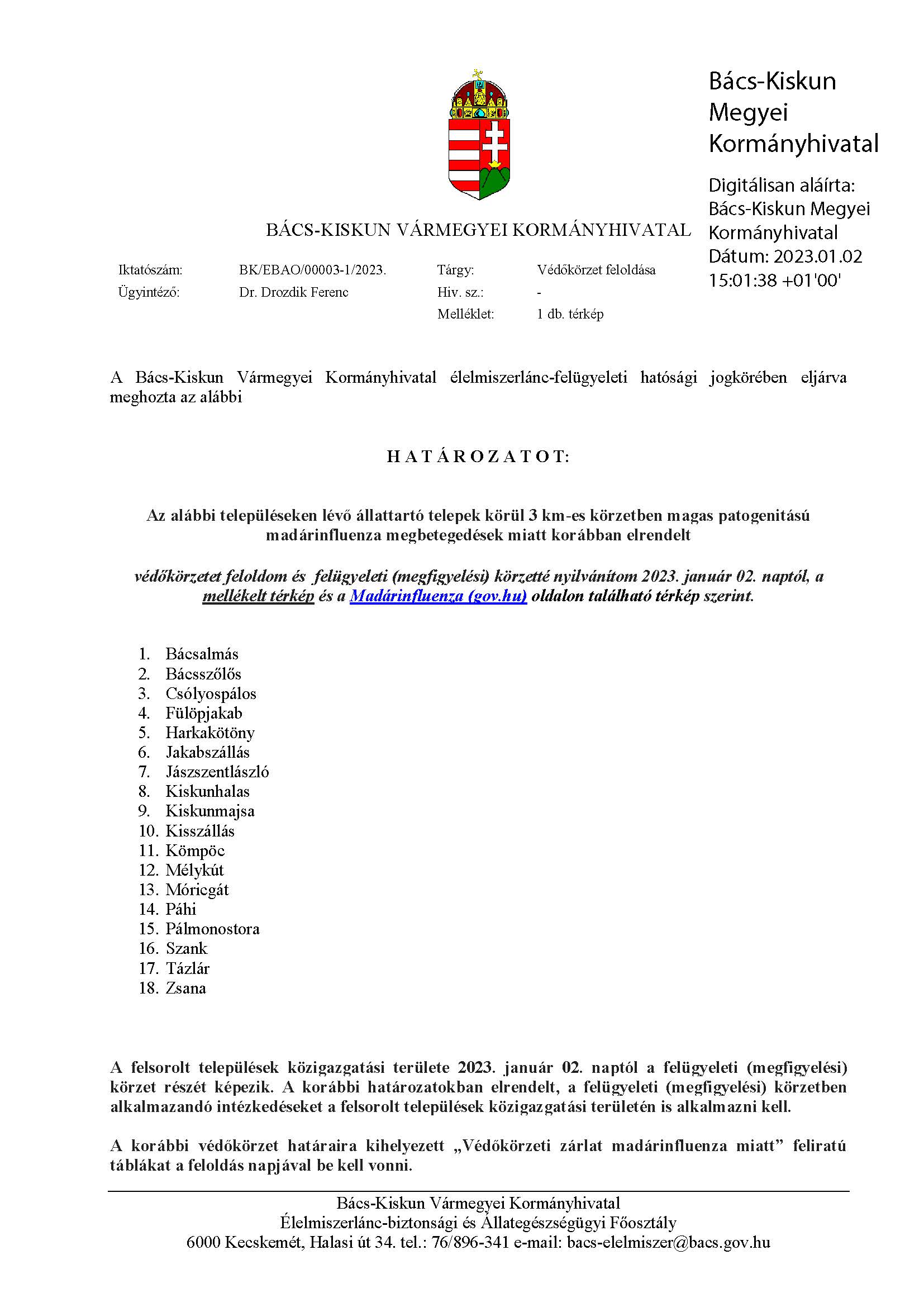védőkörzet feloldása 20230102