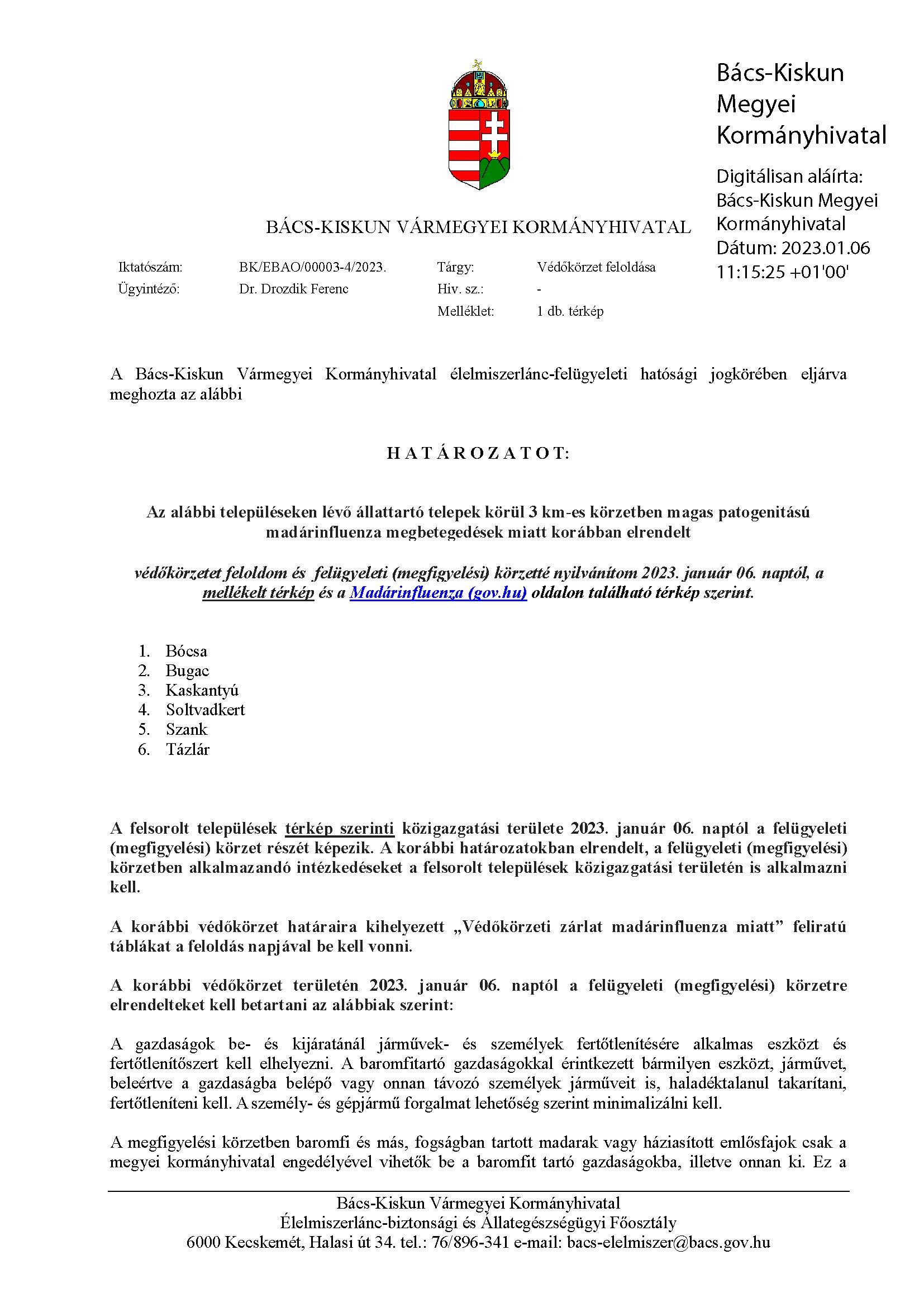 védőkörzet feloldása 20230106