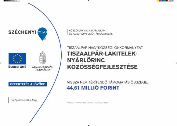 TOP-5.3.1-16-BK1-2017-00009 – Tiszaalpár-Lakitelek-Nyárlőrinc közösségfejlesztése