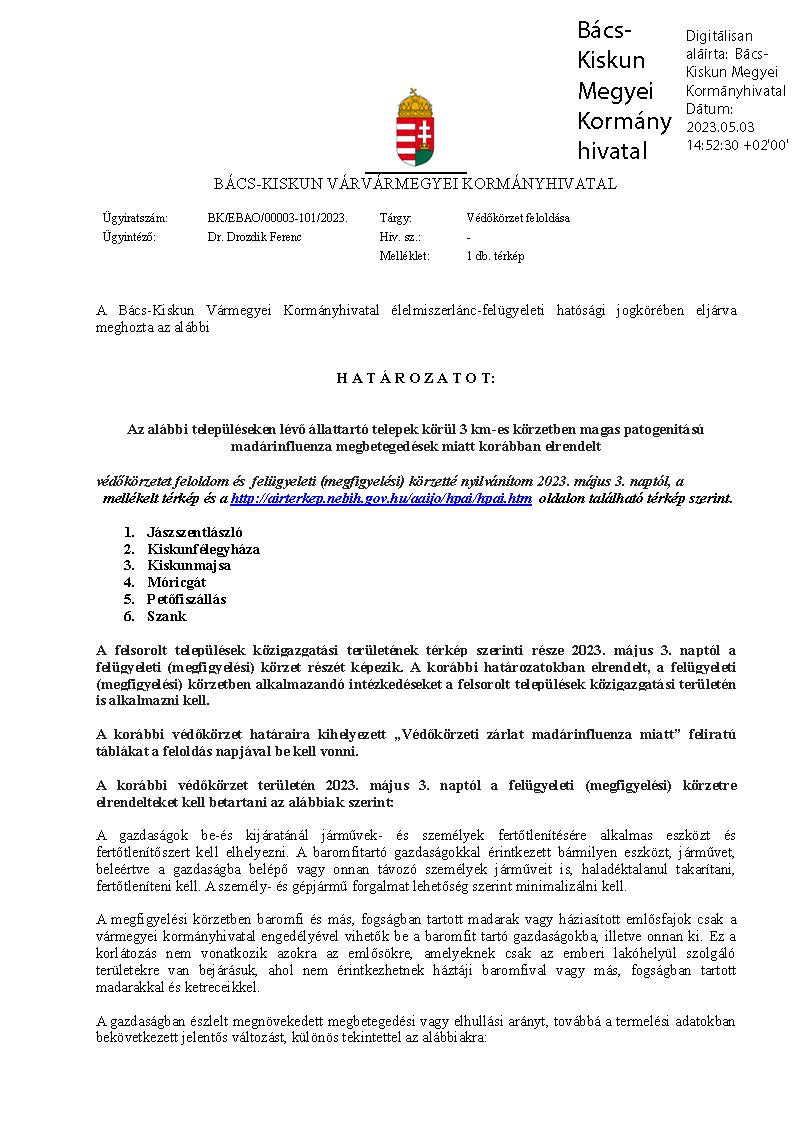 Védőkörzet feloldása 20230503