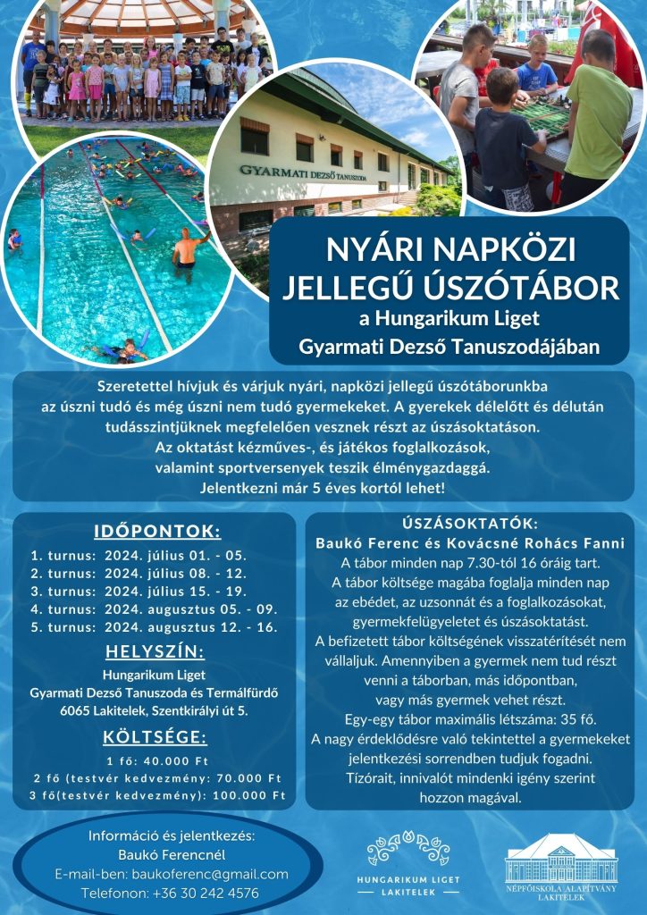 Úszótábor 2024 Plakát A4 álló