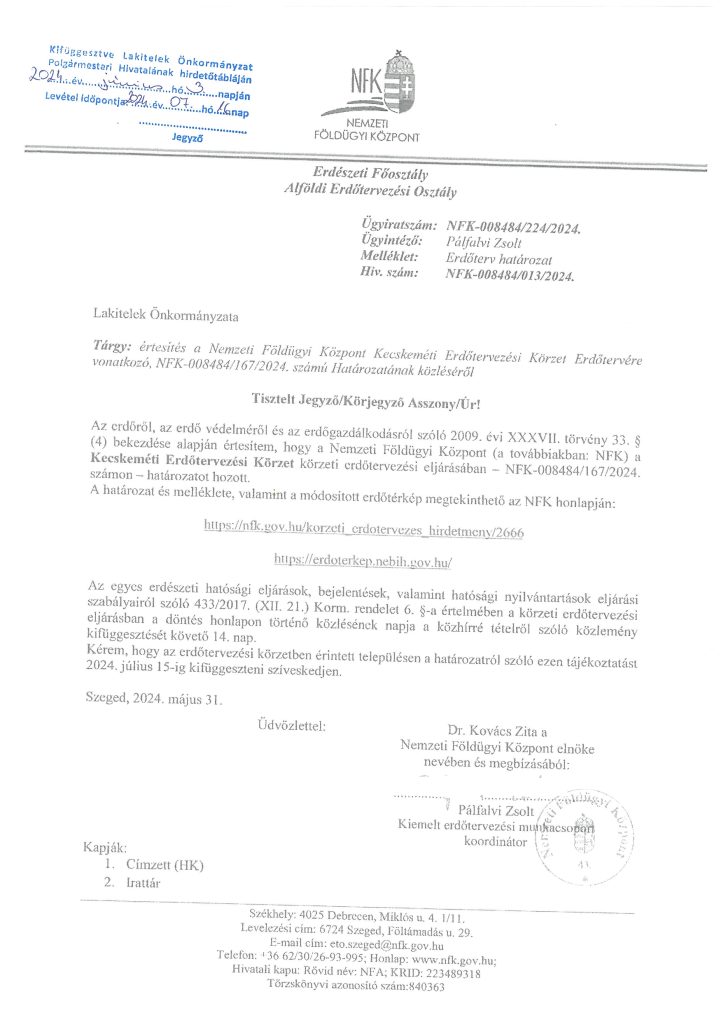 NFK erdőterv határozat