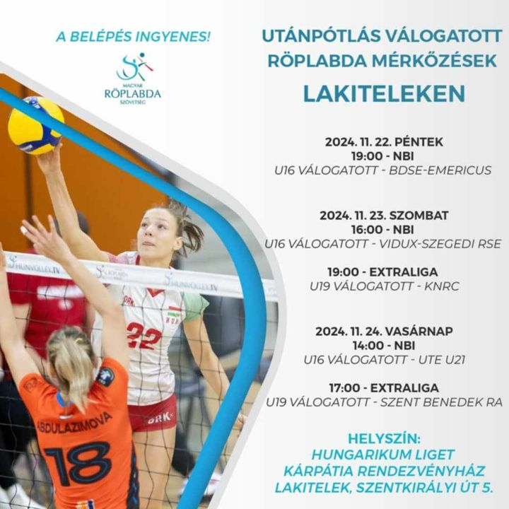 Utánpótlás válogatott röplabda mérkőzések Lakiteleken