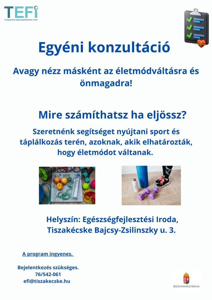 EGYÉNI KONZULTÁCIÓ Avagy nézz másként az életmódváltásra és önmagadra! (7)