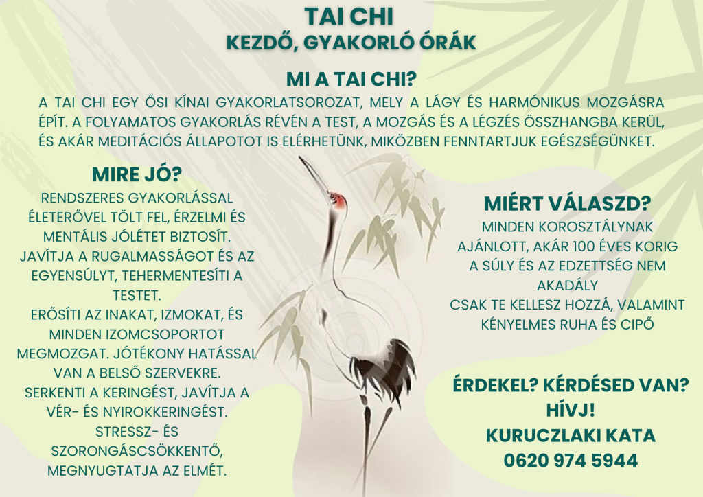 Tai Chi órák a Művházban