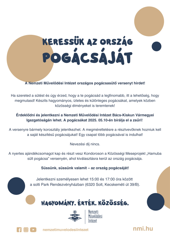 Nemzeti Művelődési Intézet – Keressük az ország pogácsáját