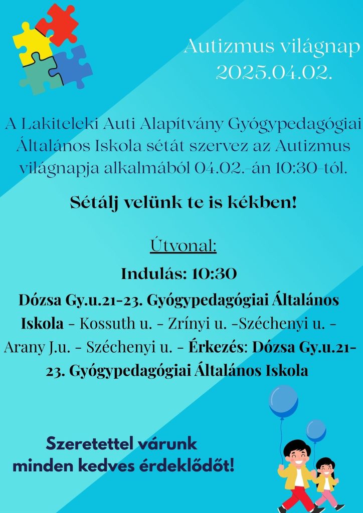Sétálj velünk te is kékben az Autizmus világnapján
