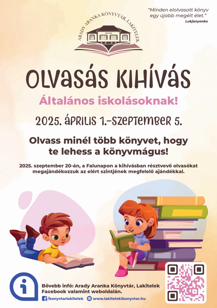 Olvasási kihívás Általános iskolásoknak