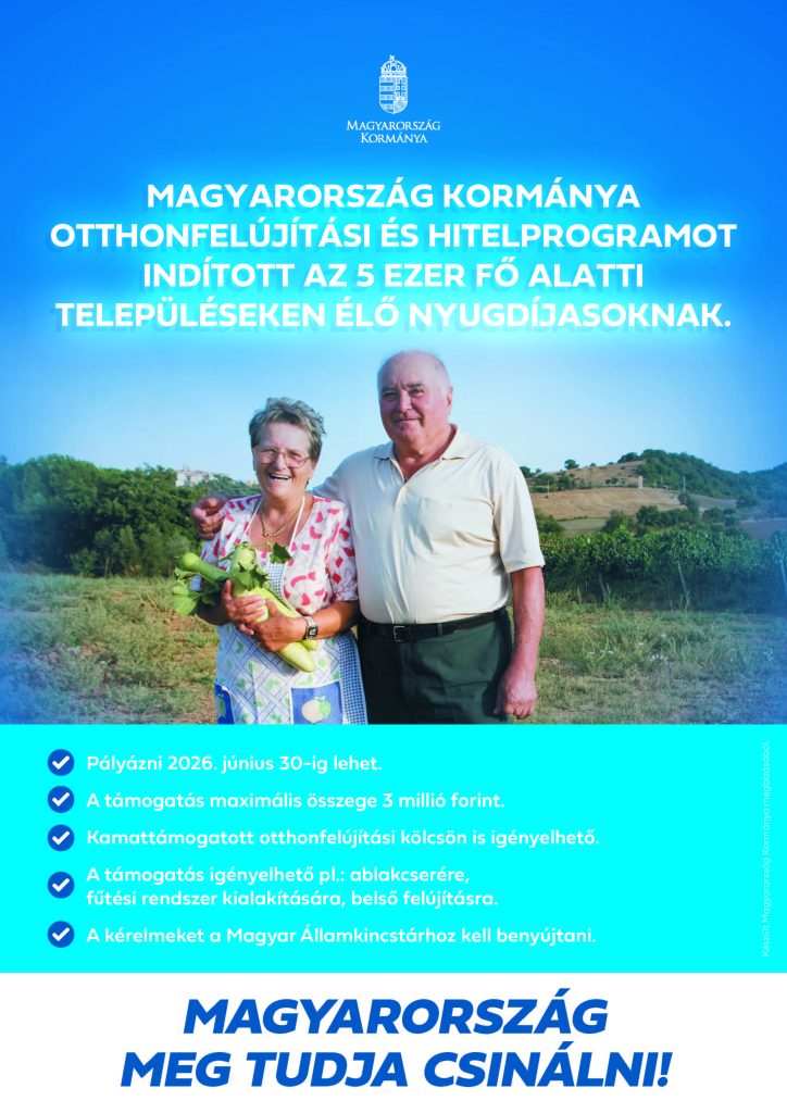 Vidéki otthonfelújítási program nyugdíjasoknak