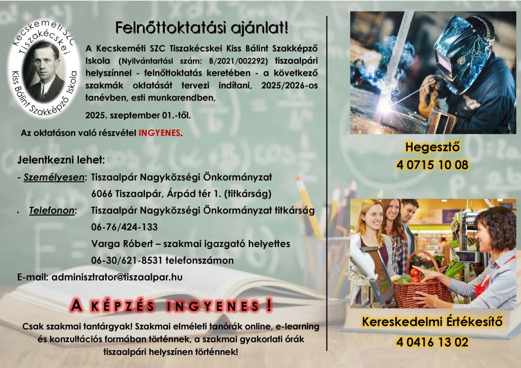 Felnőttoktatási ajánlat
