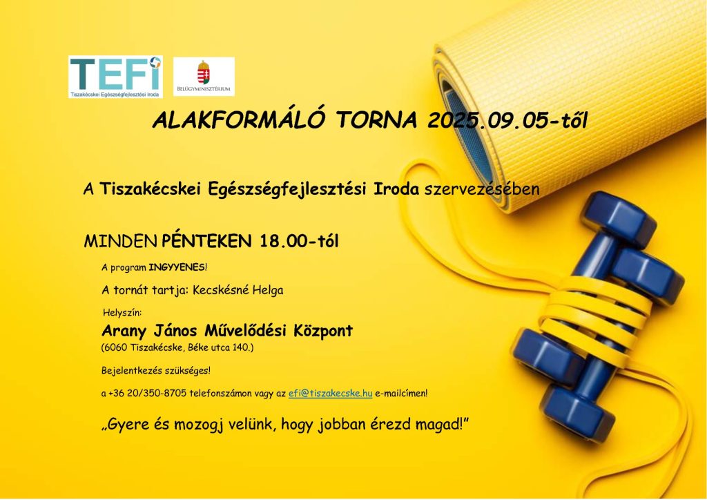 Programok a Tiszakécskei Egészségfejlesztési Irodában