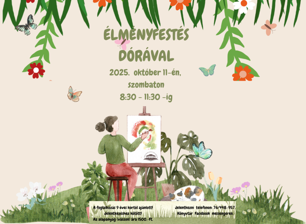 Élményfestés Dórával október 11-én a Könyvtárban