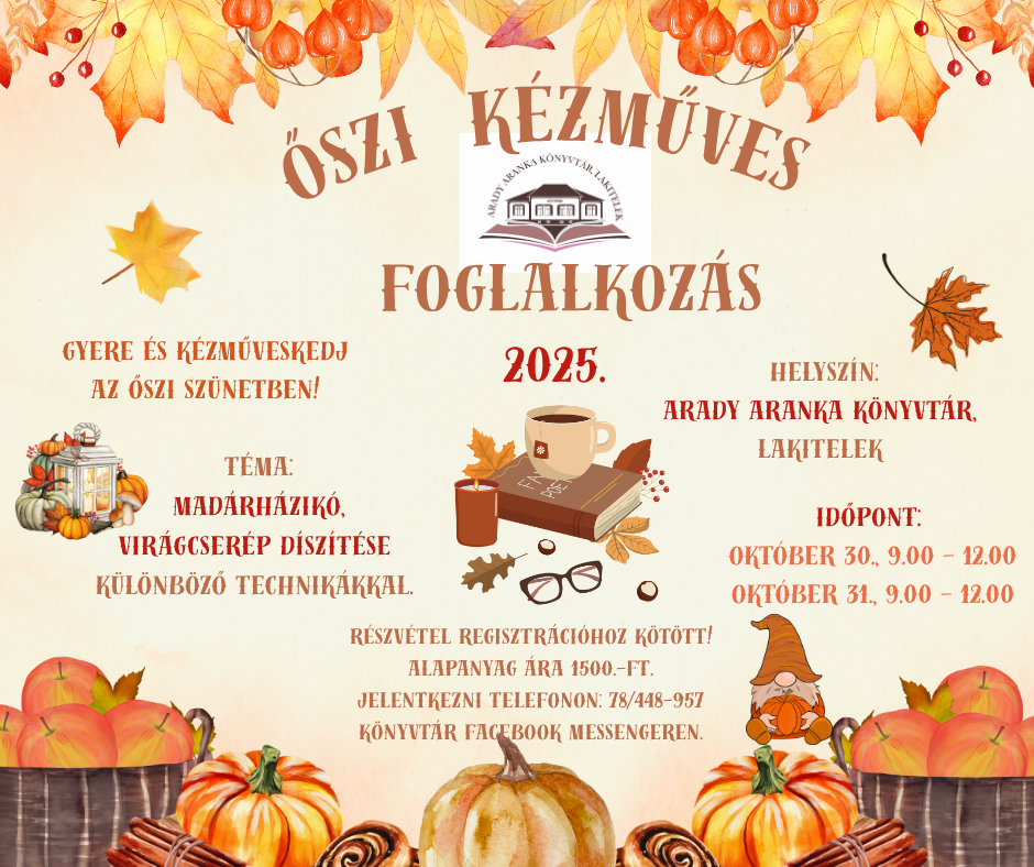 Őszi kézműves foglalkozás a Könyvtárban