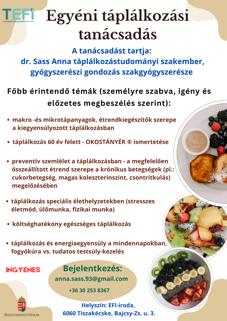 Egyéni táplálkozási tanácsaáds