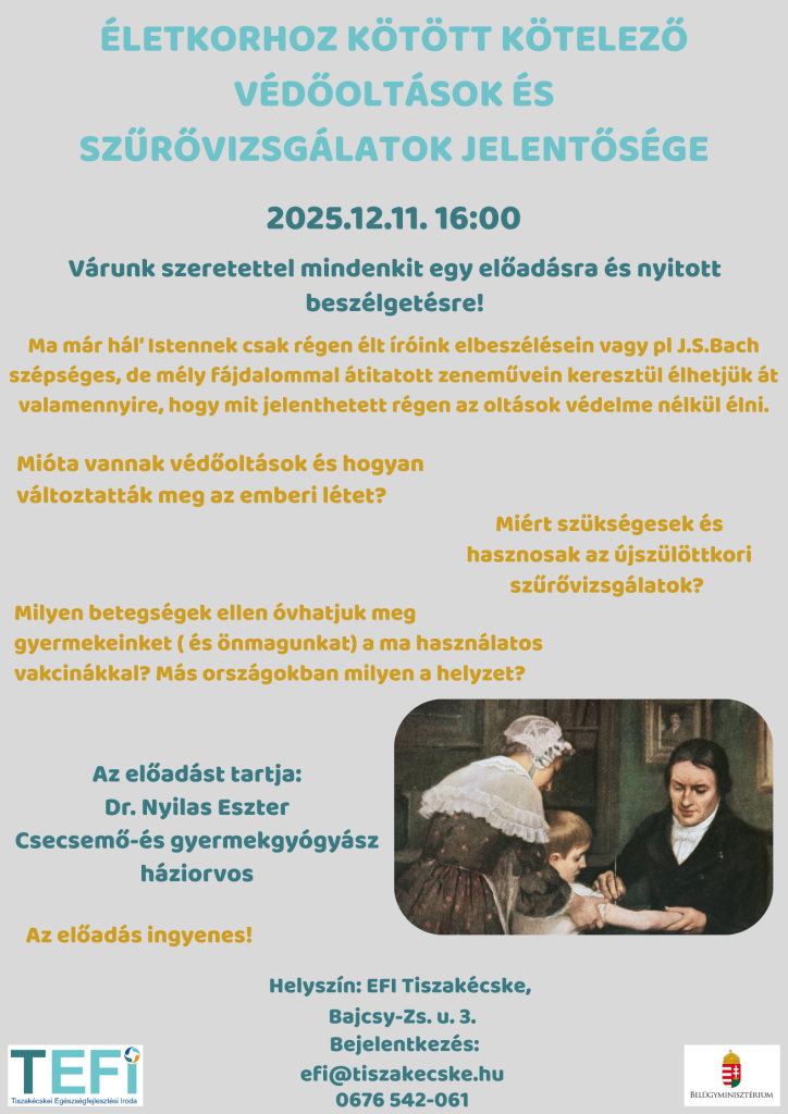Életkorhoz kötött kötelező védőoltások