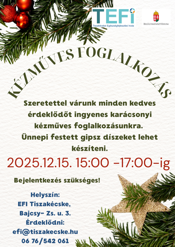 Kézműves foglalkozás 