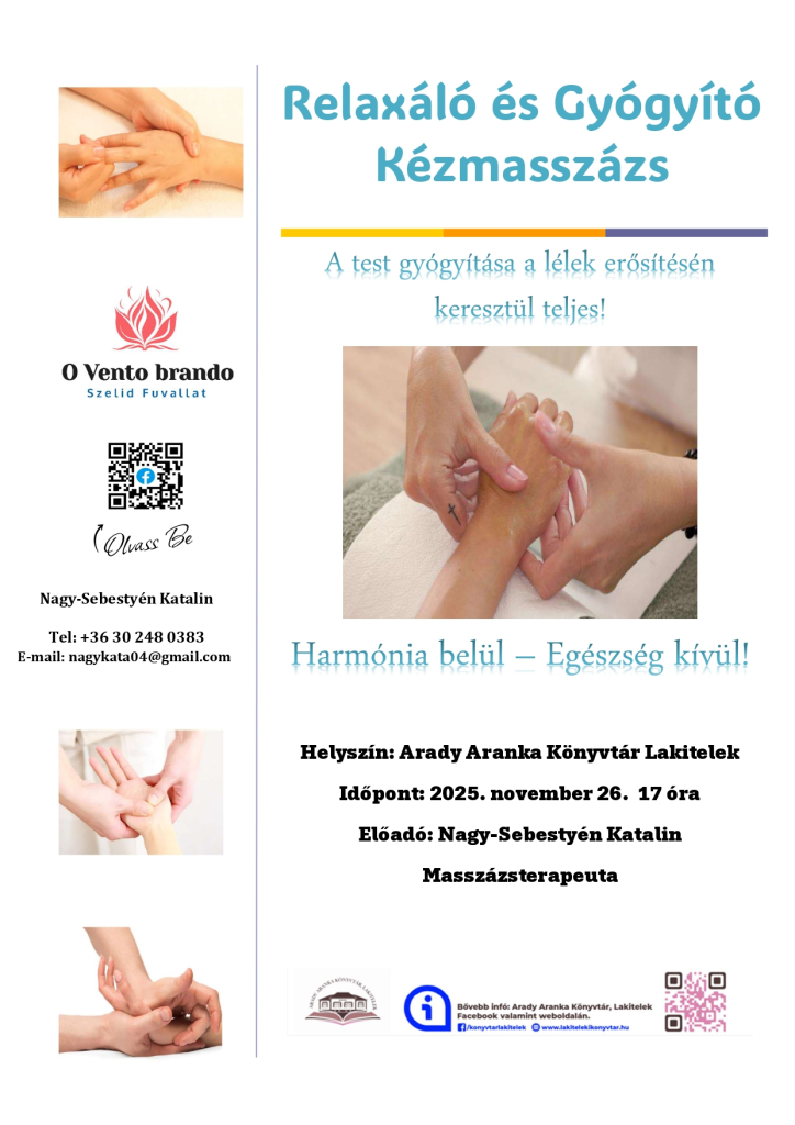 Relax és Gyógyító Kézmasszázs