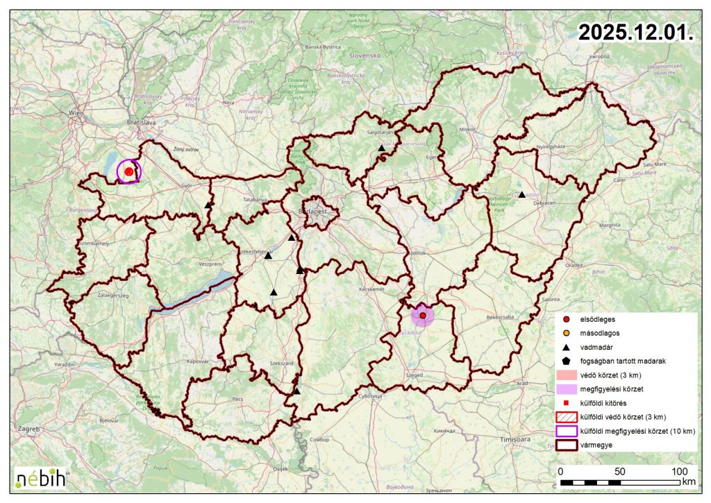 Madárinfluenza miatt elrendelt felügyeleti körzet feloldása