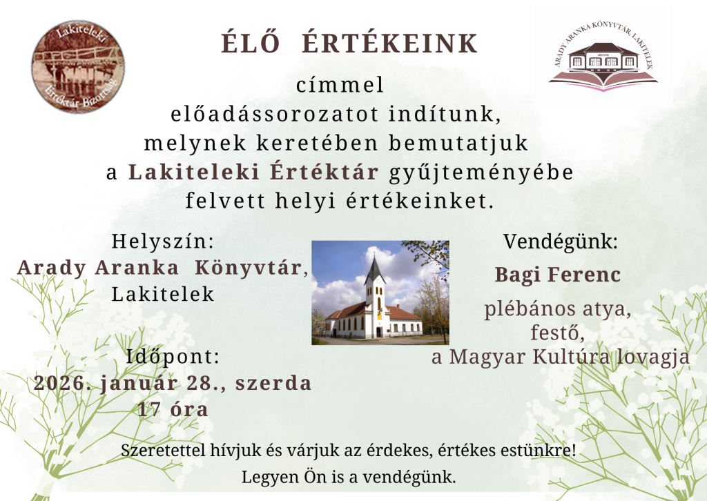 Élő értékeink előadás – 2026.01.28.
