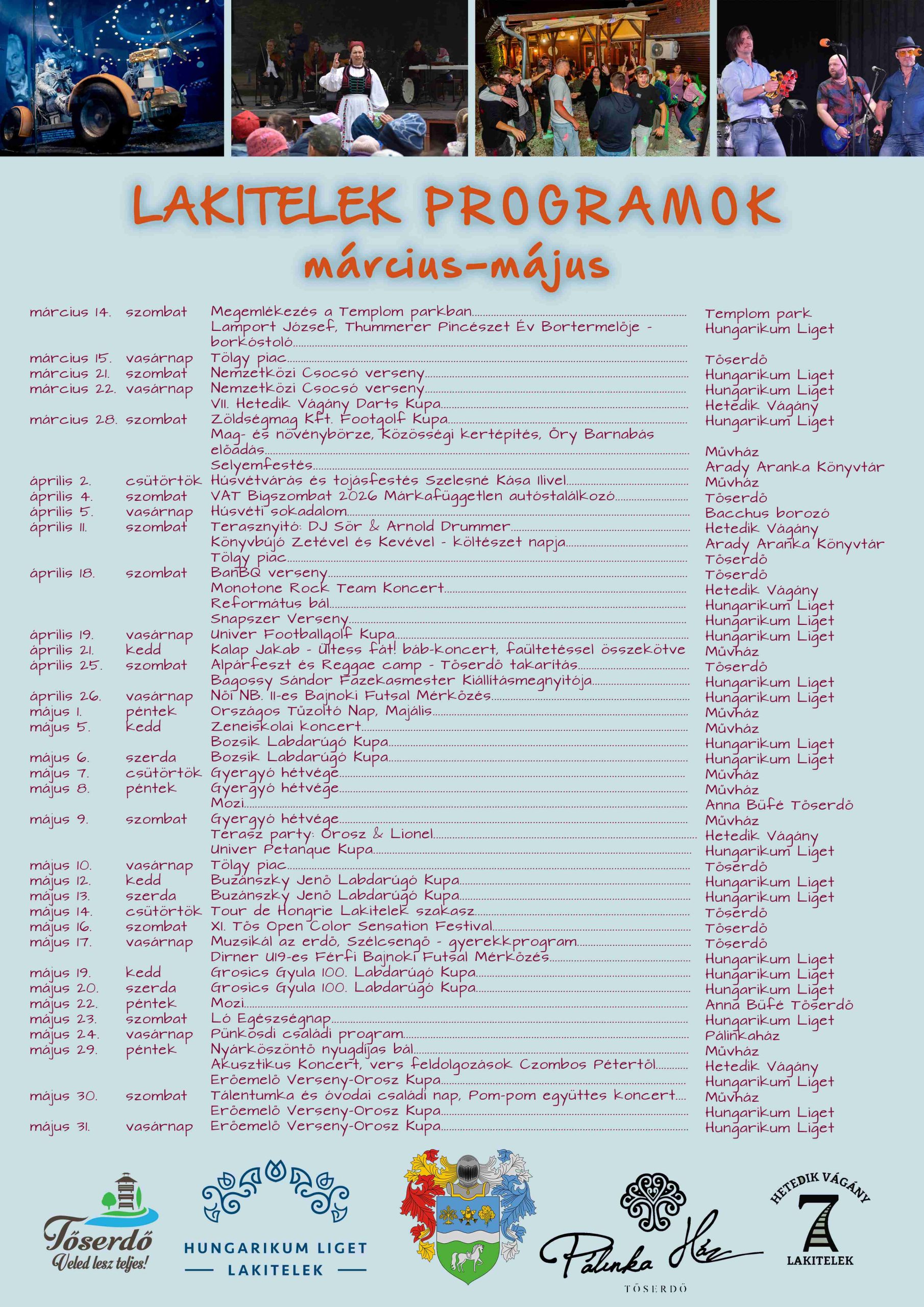 Programnaptár – 2026. tavasz