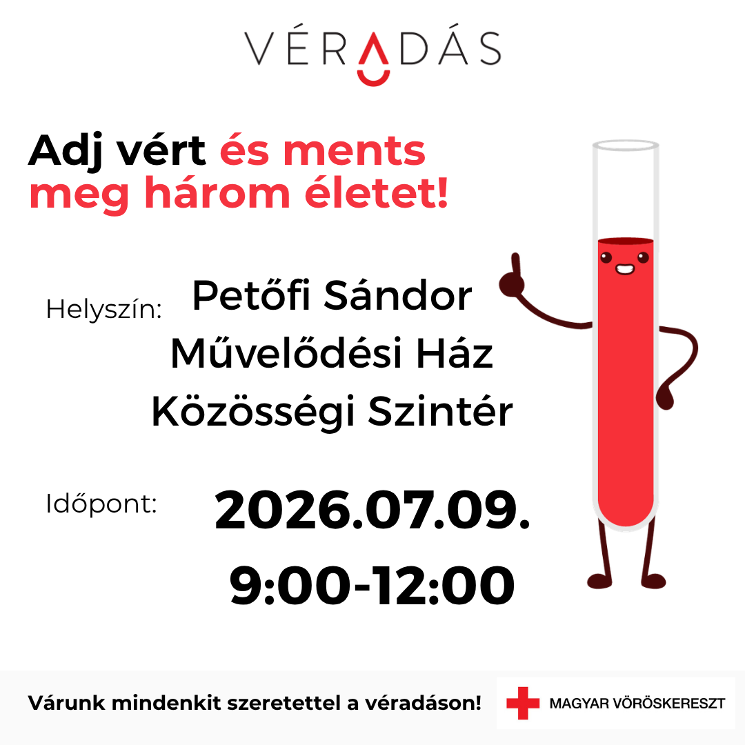 Véradás lesz a Művelődési Házban
