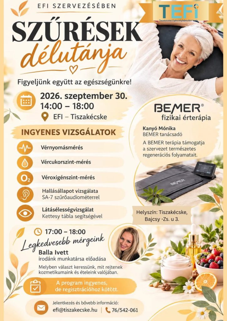 Programok a Tiszakécskei Egészségfejlesztési Iroda szervezésében